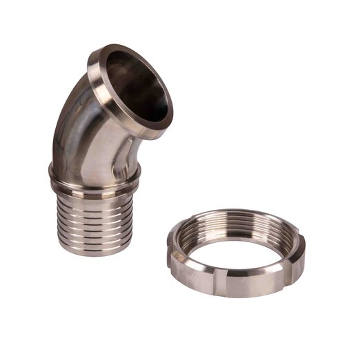 DKVR45 - Elintarvikeliitin letkukaralla 45°